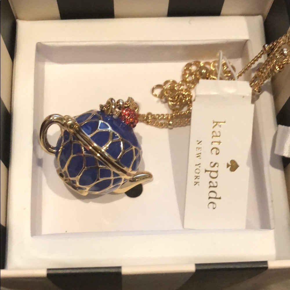 Kate spade tea kettle necklace